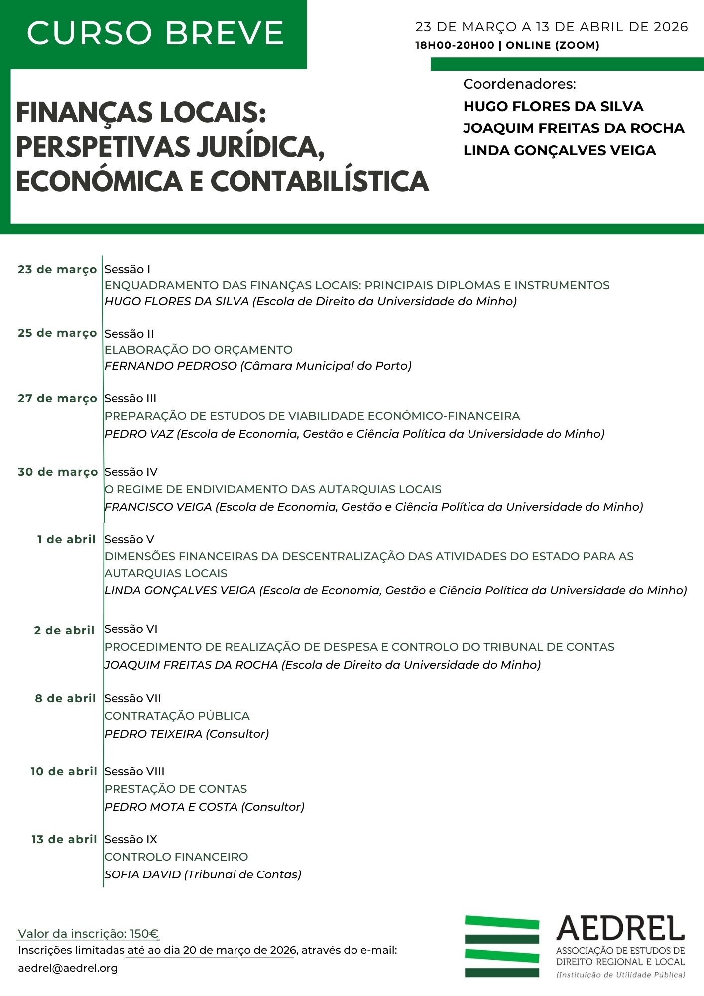 Cartaz Curso Breve Finanças Locais