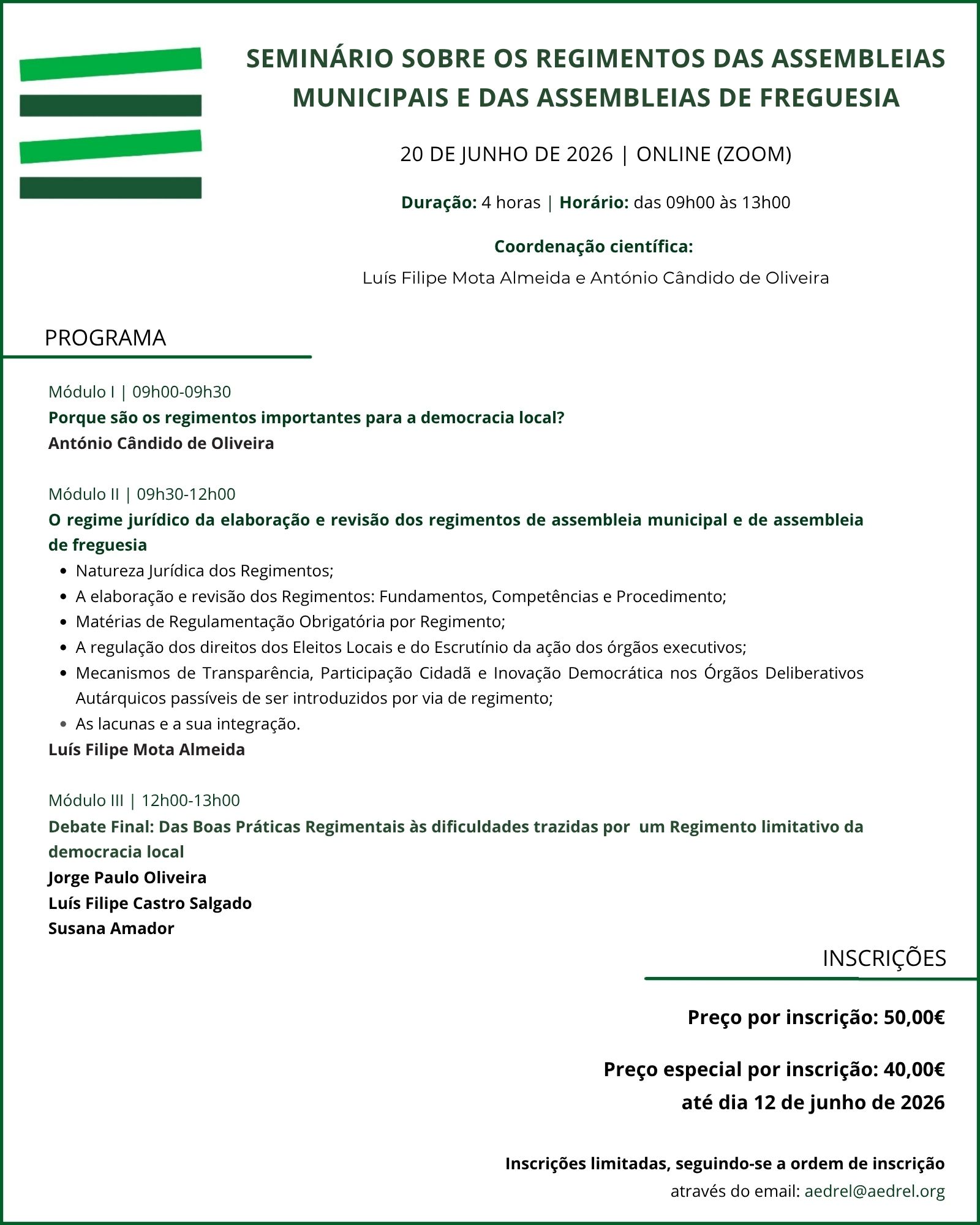 Seminário sobre Regimentos